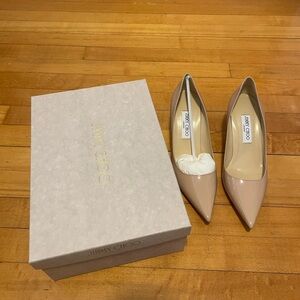 NWT Jimmy Choo Beige Patent Leather Heels